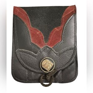 Mid-Century Genuine Leather Side Belt Pouch Hip Bag Retro Rustic Pocket Satchel